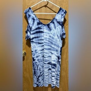 Sunday Cold Shoulder tie dye Summer Dress